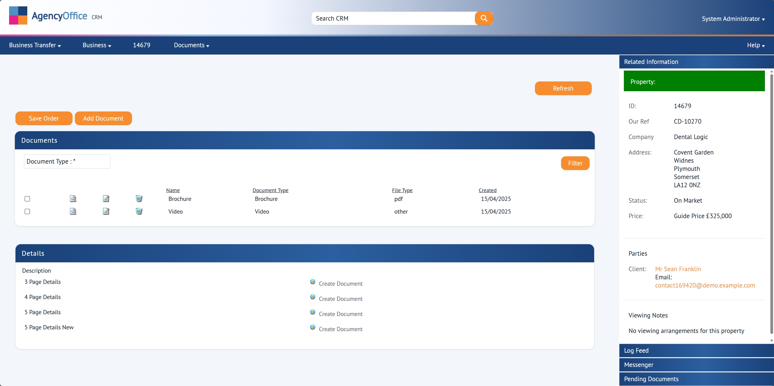 Property documents in Agency Office